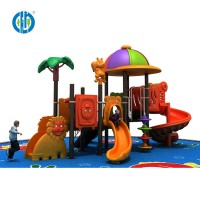 Latest outdoor playground children's playground outdoor play area combined plastic slide equipment with rotating road